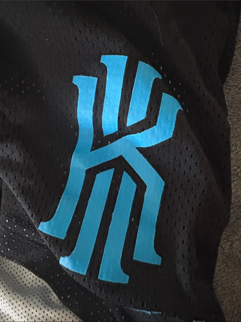Nike Black Kids Mesh Shorts with Bright Blue Logo